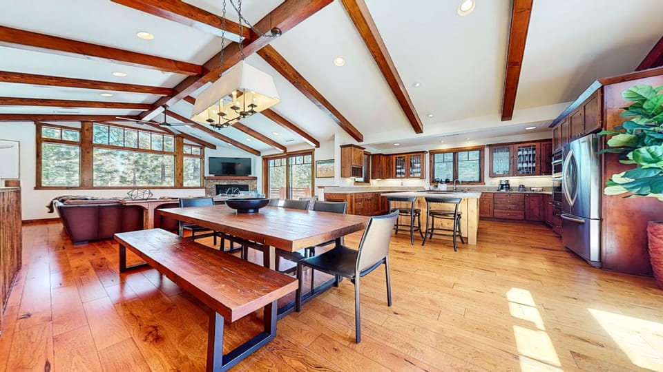 Hardwood, Stained Wood, Indoors, Dining Room, Dining Table