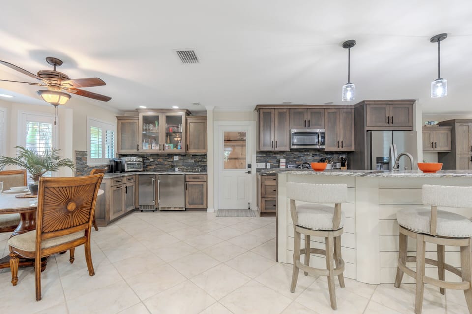 Large Kitchen into Dining Area