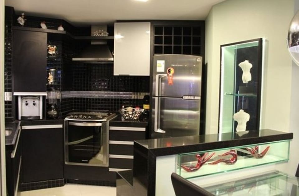 Apartment | Private kitchen | Fridge, microwave, stovetop, blender