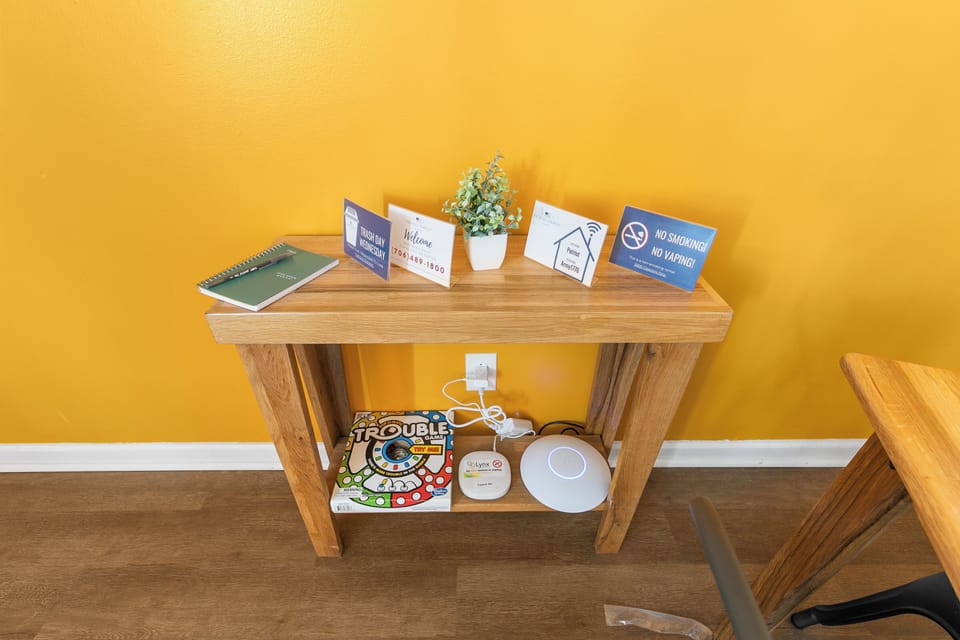Take a moment to flip through the house guide and guest book—everything you need to know is right here, plus a few notes from past guests.
