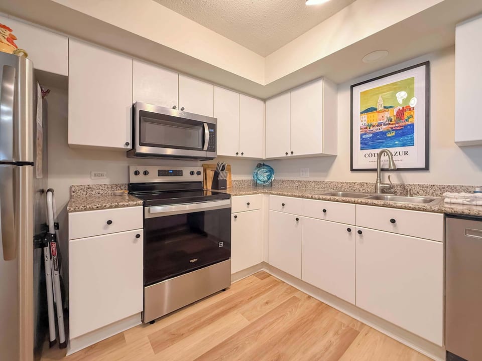 Well-stocked kitchen with everything needed for meals at home.