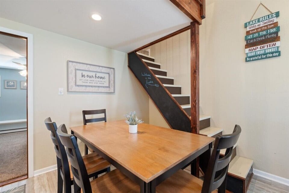 Dining Area | Wooden Dining Table | Staircase Access