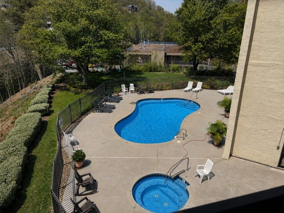 Cool off with a swim in the seasonal outdoor pool or soak in the hot tub while surrounded by the beauty of the Smoky Mountains.