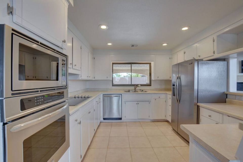 Gourmet kitchen with stainless appliances