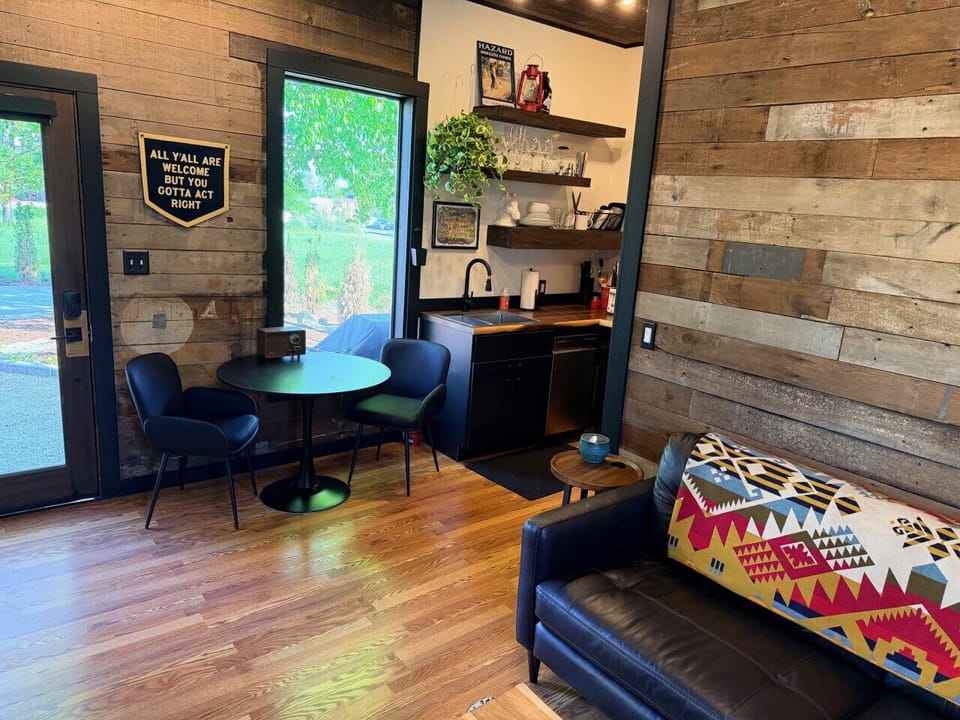 Dining area and peek into kitchen