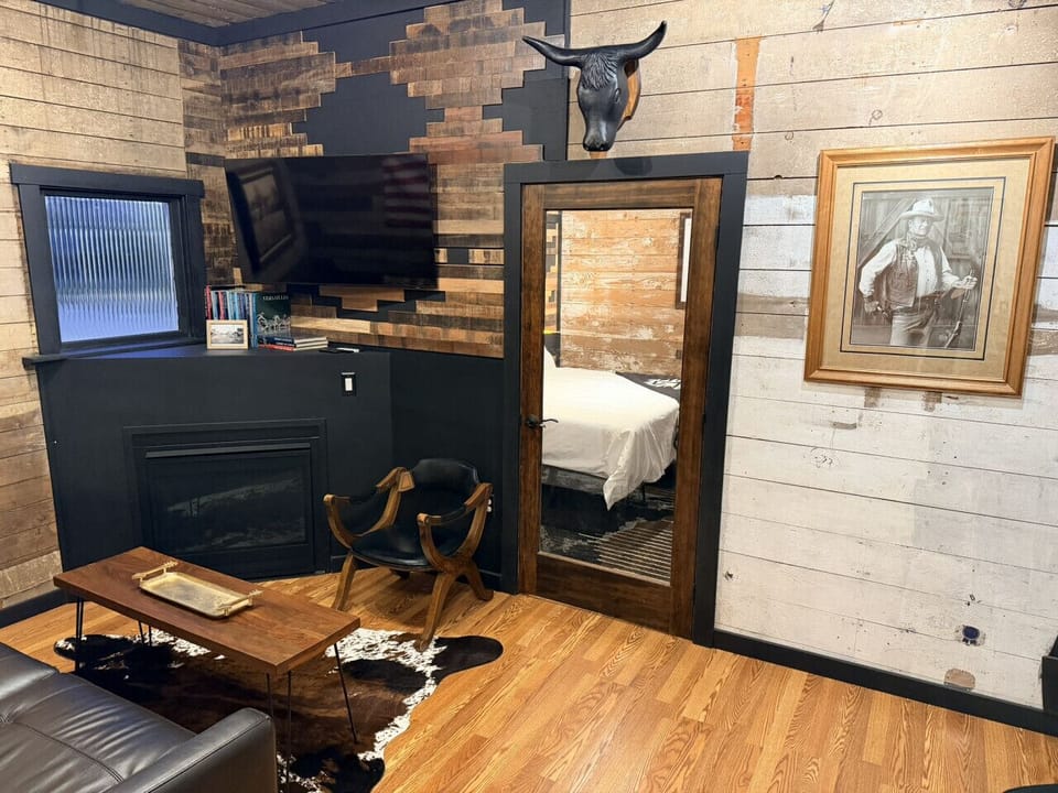 View from the kitchen into the bedroom