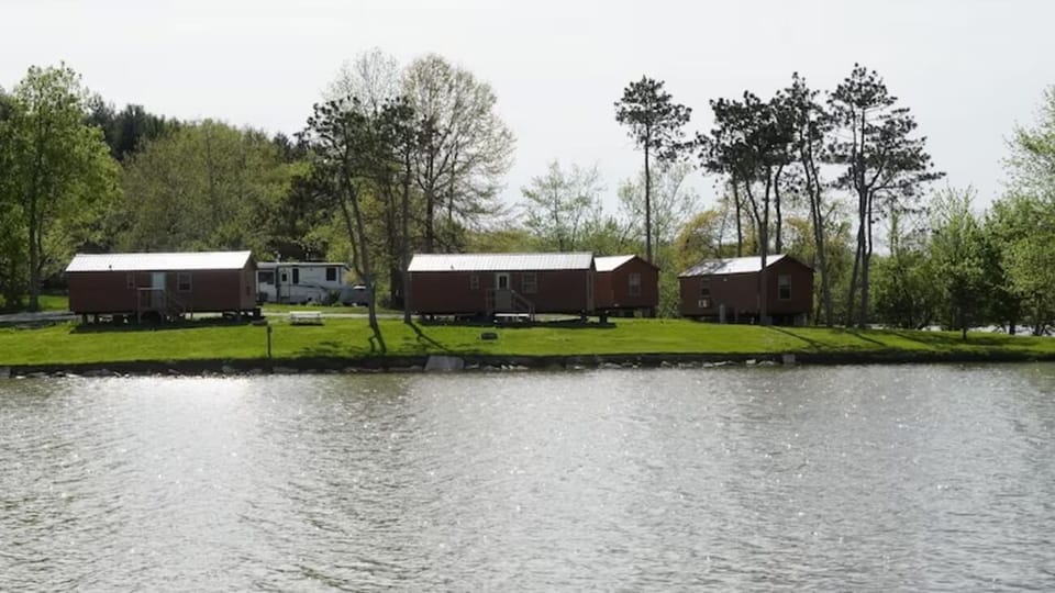 Soak up serene lake views just steps from your cabin.
