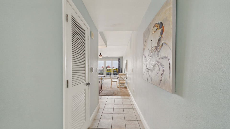 Hallway to living and kitchen areas