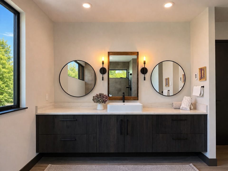 Spa-Inspired Spacious Double Vanity / Designer Bath with Dual Sinks
