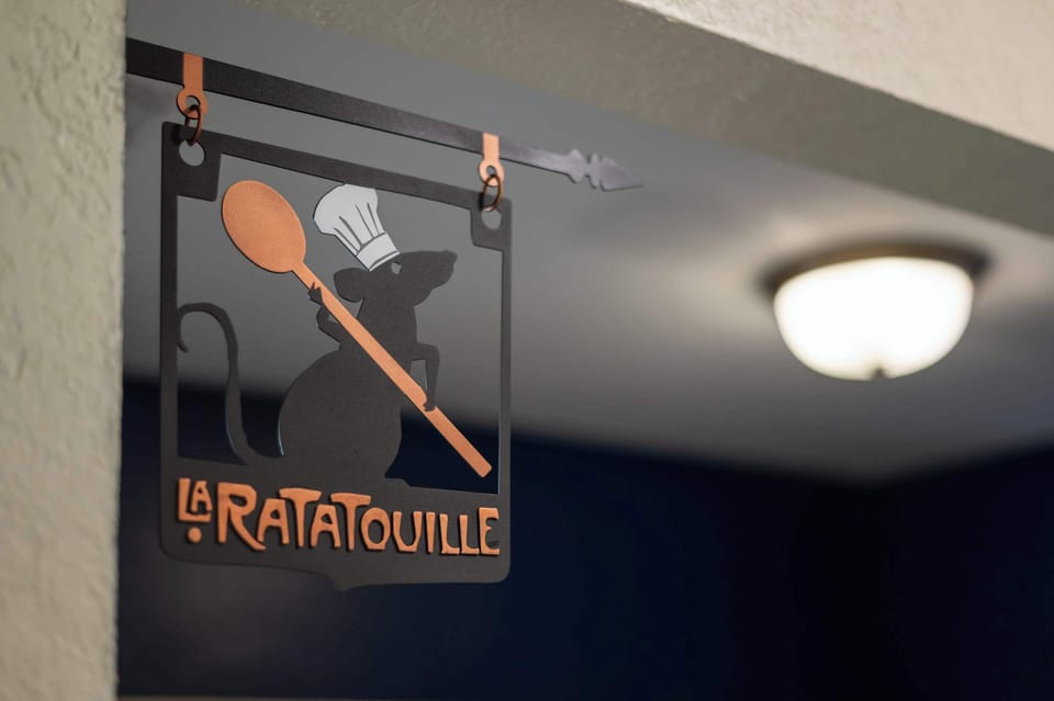 Movie-inspired wall art adds a fun, themed touch to the room