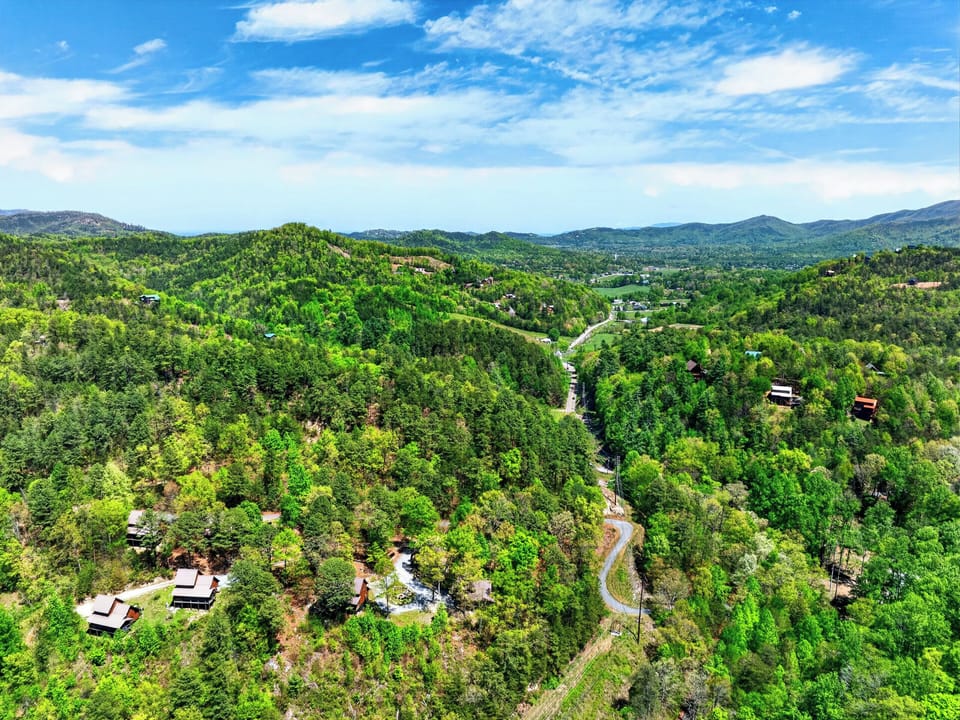 Aerial view of the neighborhood. 