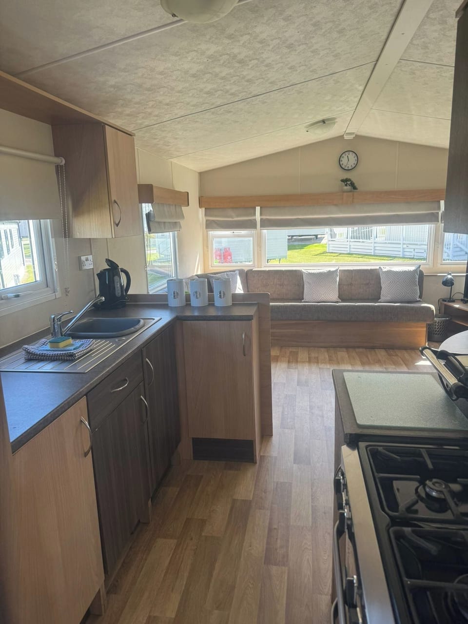 Fridge, microwave, oven, electric kettle