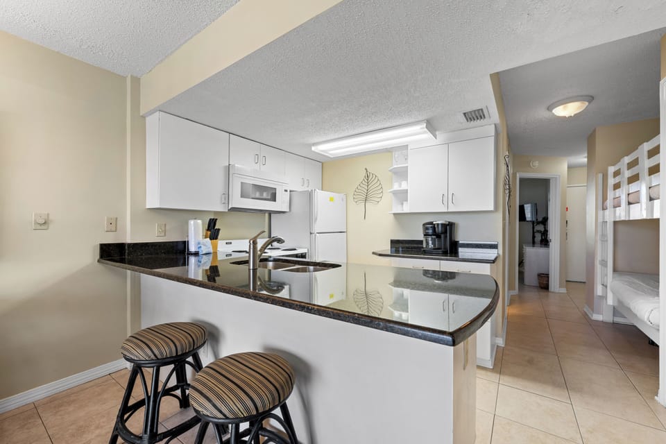 Eat-in kitchen bar seating for two