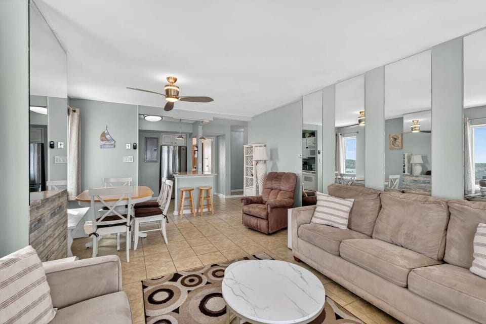 Unwind in comfort with plenty of seating—perfect for movie nights or relaxing after the beach