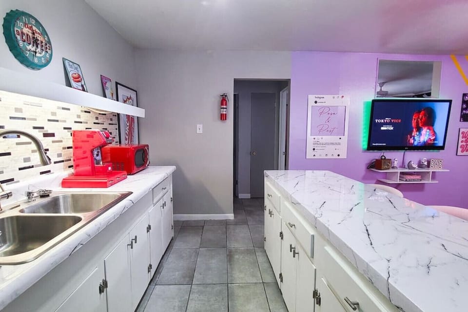 If you prefer to cook in, you’ll be happy to find a fully equipped kitchen. Also, start your morning off with a nice hot cup of coffee.