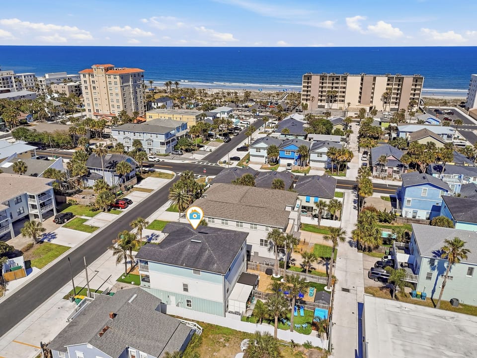 Just one block from the beach, it doesn't get much better
