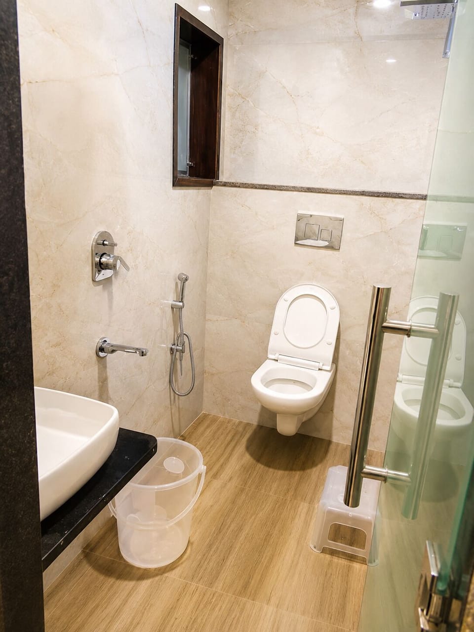 Shower, towels, soap