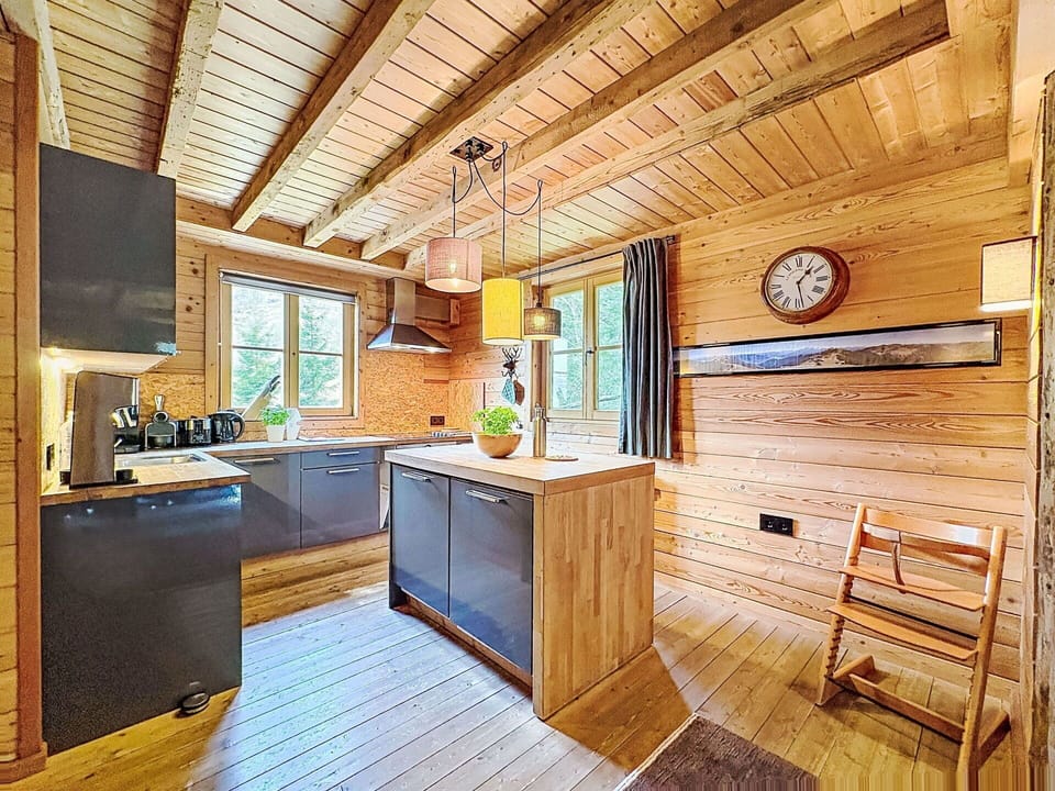 Wood, Kitchen, Countertop, Interior Design, Home, Flooring, House, Ceiling, Major Appliance, Wood Stain