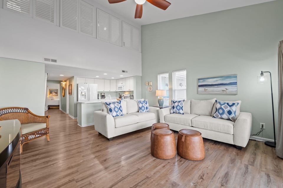 Multiple seating areas designed for comfort, conversation, and downtime