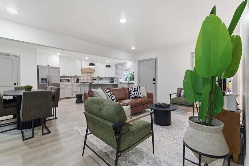 Living Room, Dining, and Kitchen