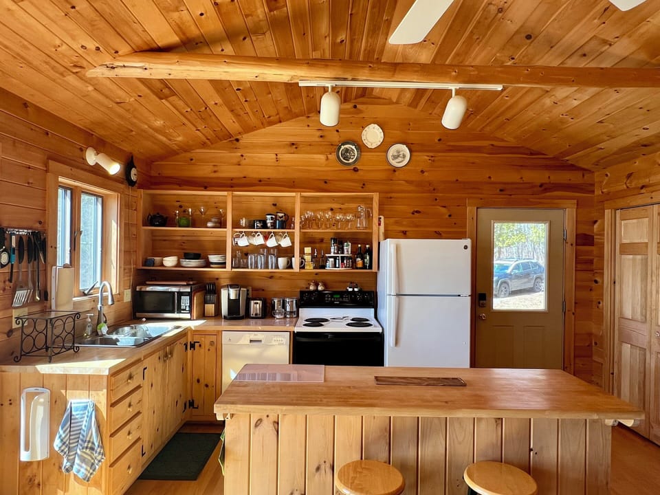 Stove, dishwasher, fridge, microwave, keurig, and regular coffee pot