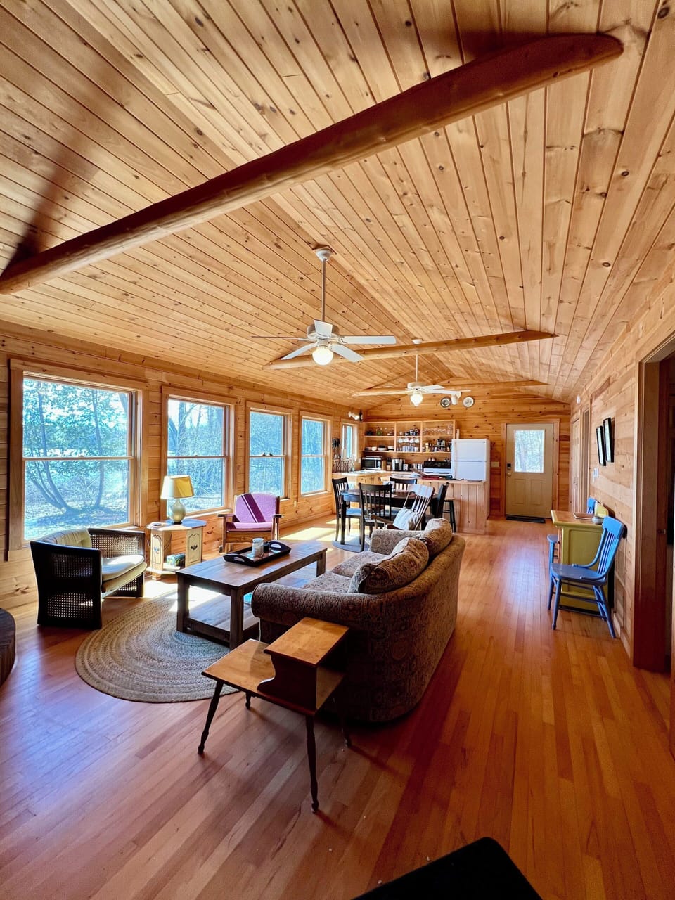 Open concept perfect for family gathering with lake views