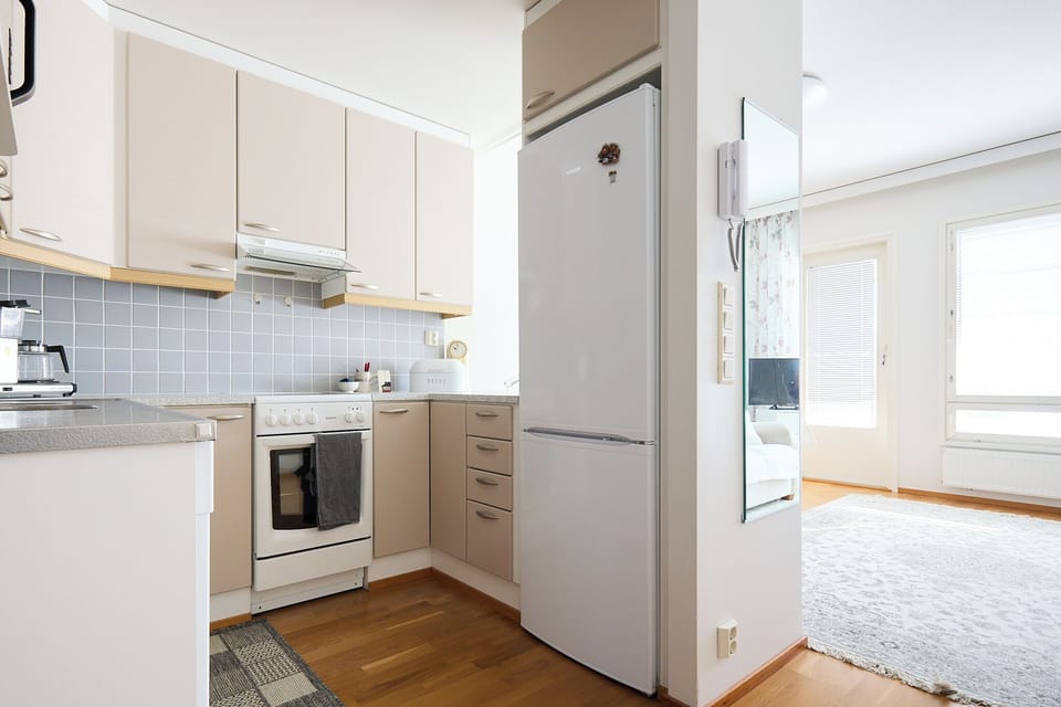 Standard Apartment, Courtyard View | Private kitchen | Full-size fridge, microwave, oven, stovetop