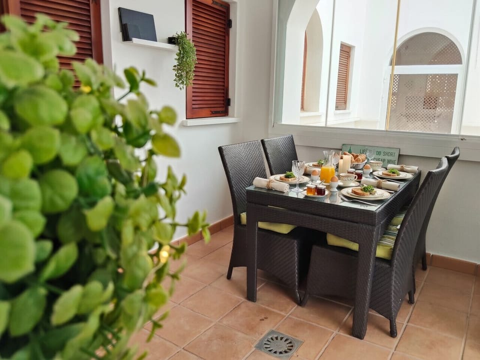 Terrace, Outdoor dining area, Pool views.