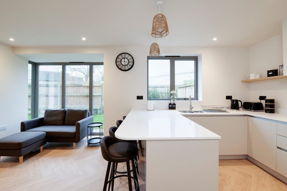 Open plan kitchen and living area