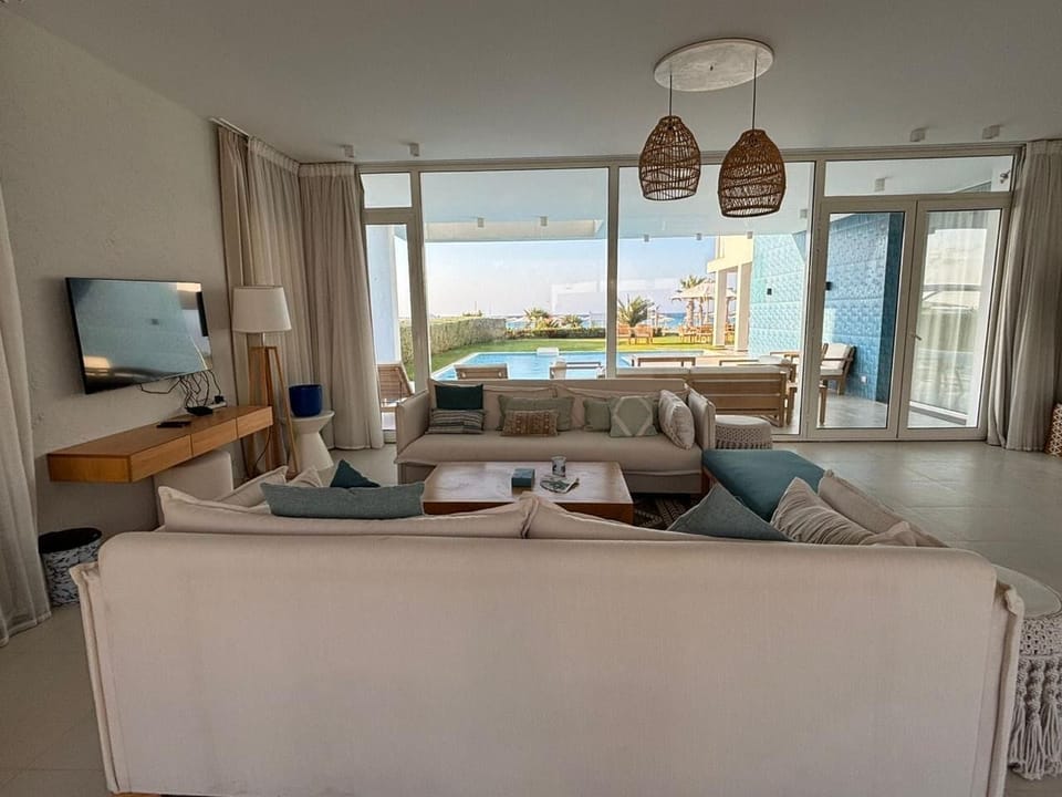 Villa, 5 Bedrooms, Sea View | Living area | Flat-screen TV