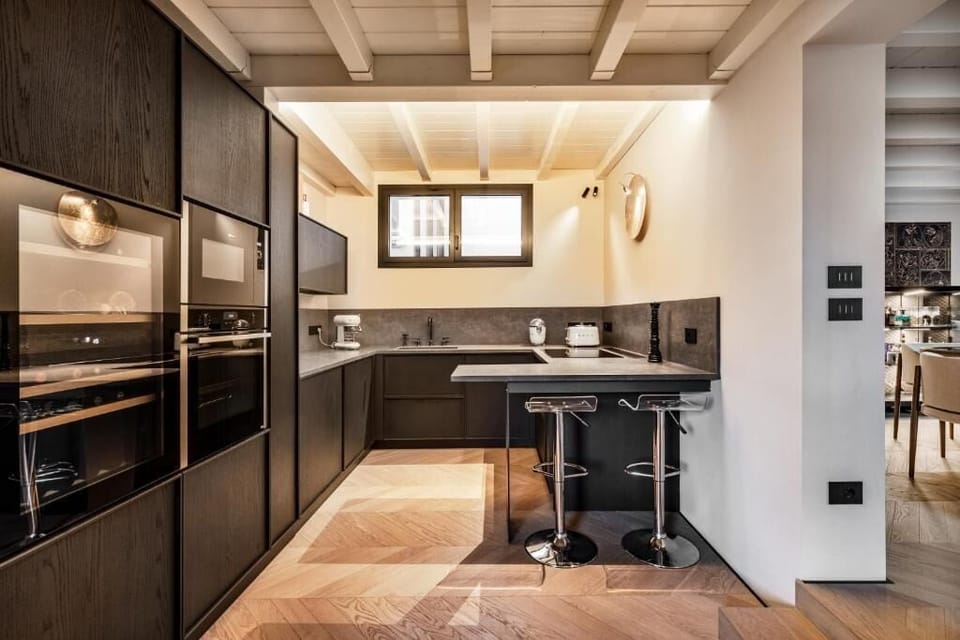 Luxury Apartment, Balcony, City View | Private kitchen | Full-size fridge, microwave, oven, stovetop