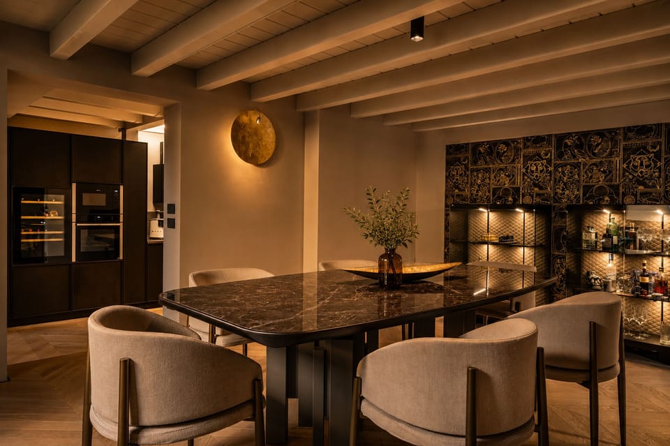 Luxury Apartment, Balcony, City View | Living area | Flat-screen TV, fireplace