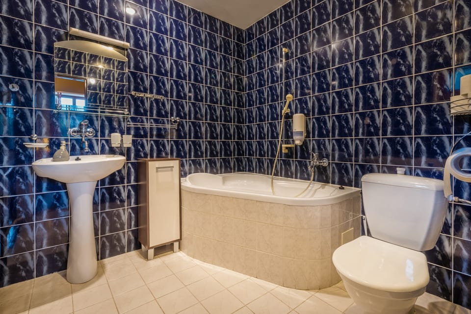 Suite | Bathroom | Bathtub, hair dryer, towels, soap