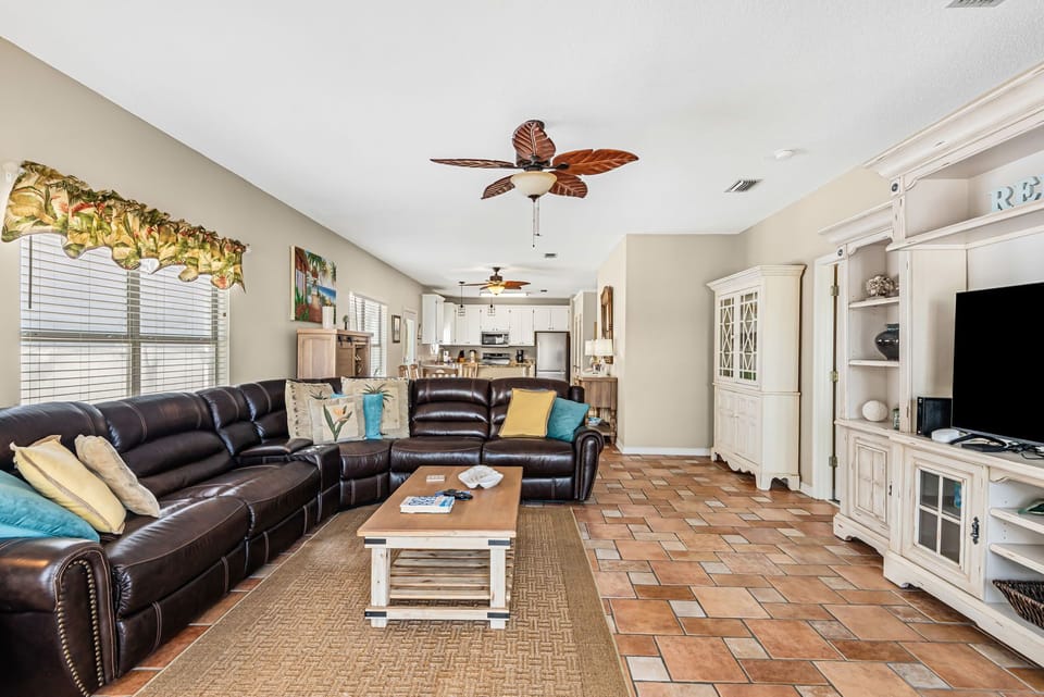 Large sectional couch in the living room