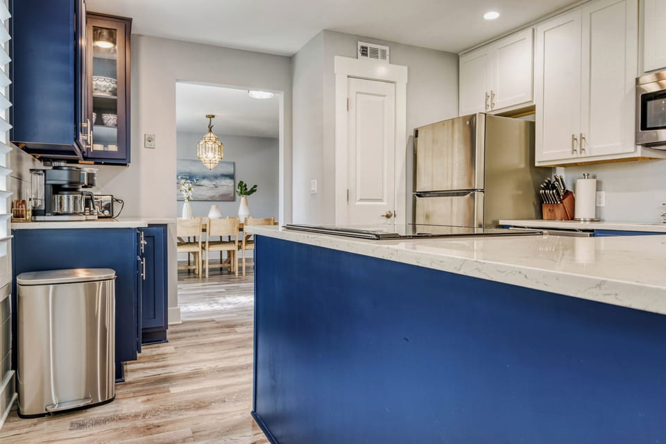 Stunning Navy Blue Kitchen with Island