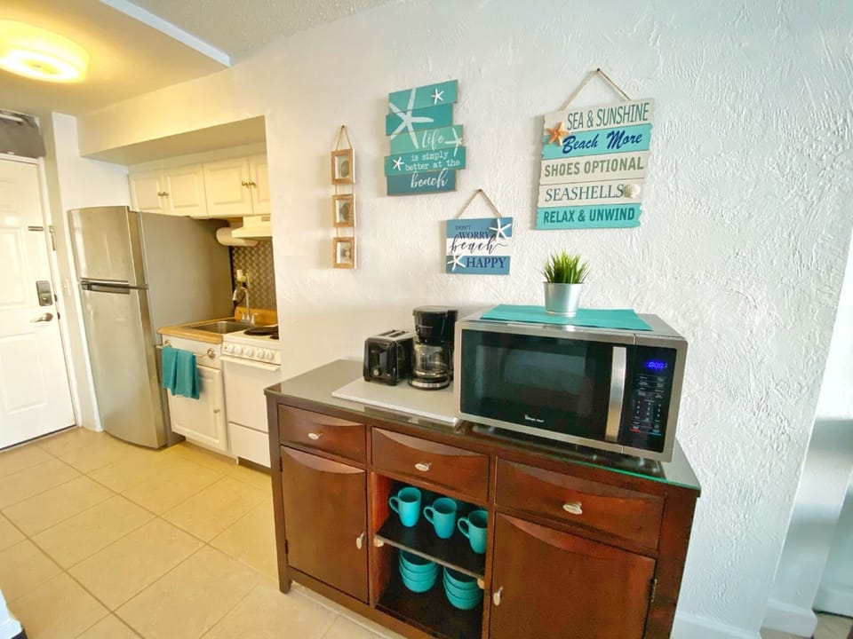 Your cozy kitchen awaits with all the essentials. 