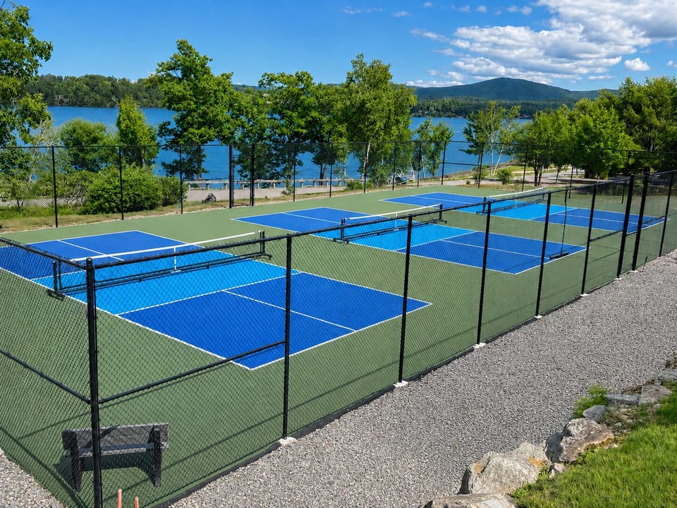 Three brand new pickle ball courts. 4 paddles and balls included with rental. 