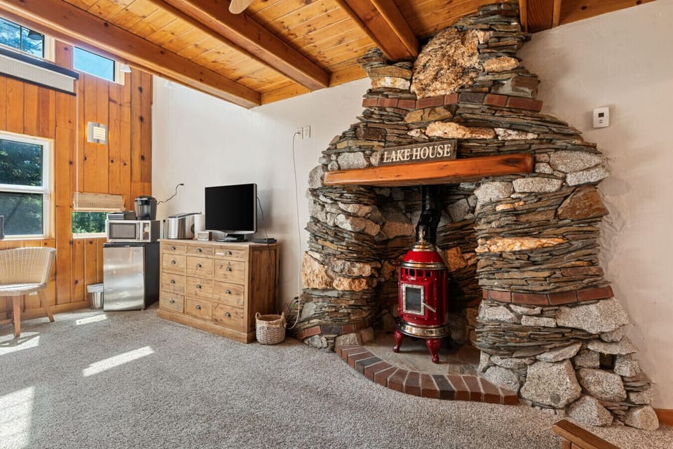 The coach house sleeps the overflow in style. Available when your group rolls 14 deep or more.