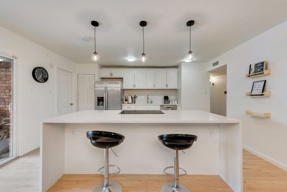 Plenty of space to prepare meals, snacks, or just enjoy a morning coffee. 
