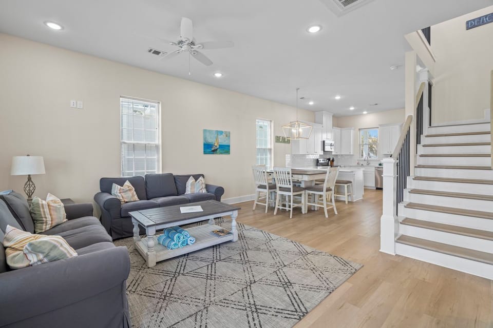 Open concept living and dining area with plenty of space to gather and relax.