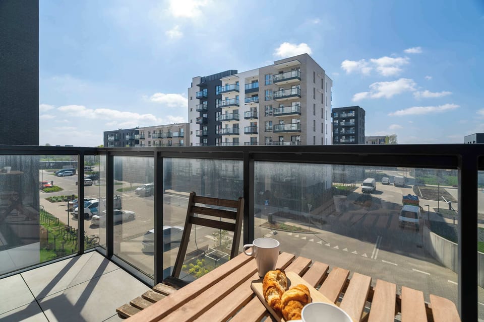 The balcony's peaceful ambiance is ideal for unwinding.