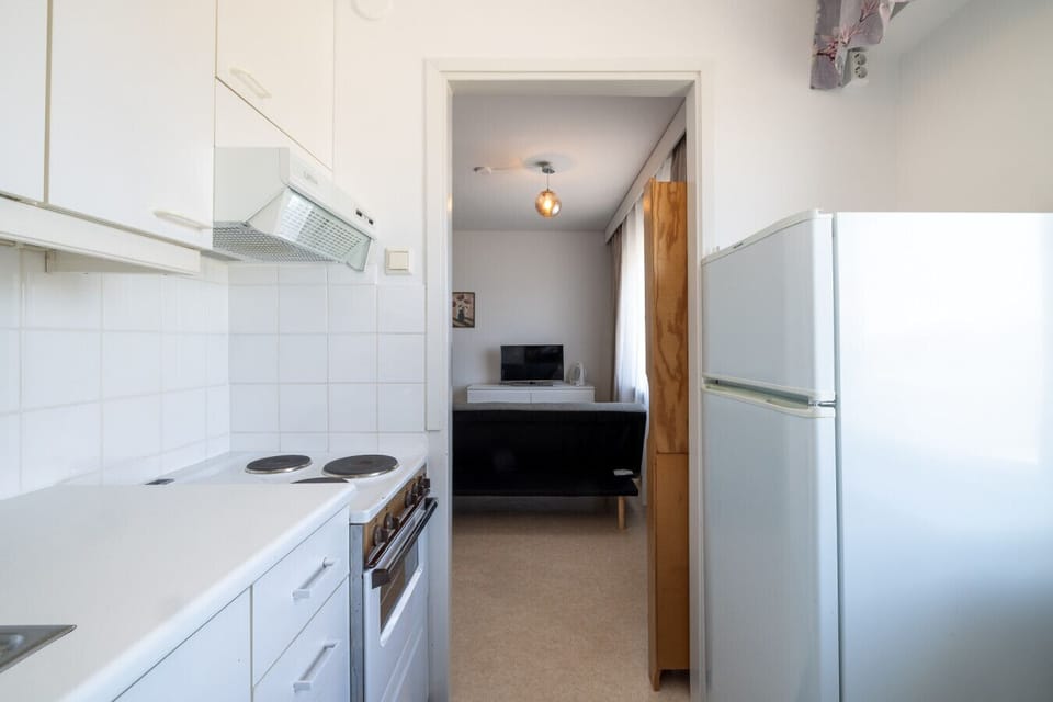 The open layout provides a seamless transition from the kitchen to the living area.