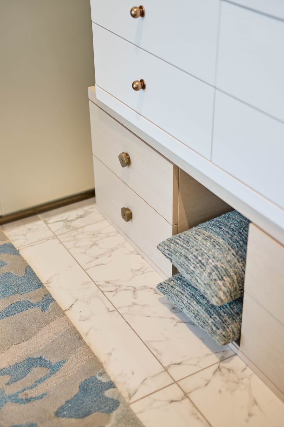 Refined bedroom storage with soft textures and subtle details