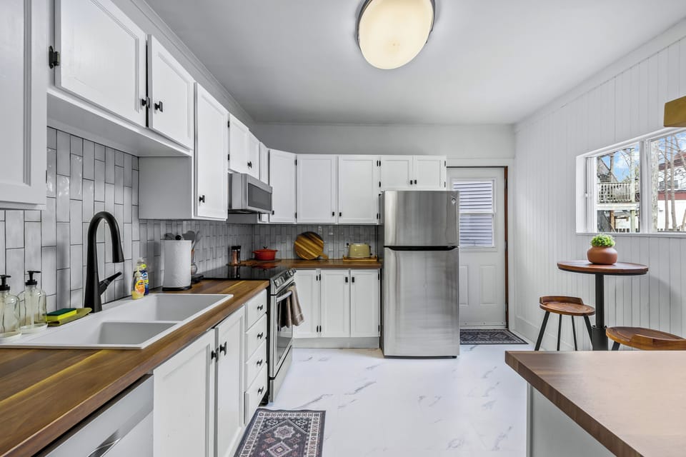 Fully equipped kitchen with modern appliances