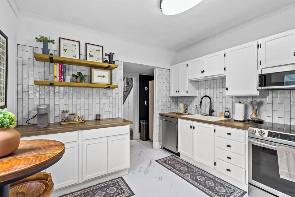 Clean, bright kitchen with ample counter space