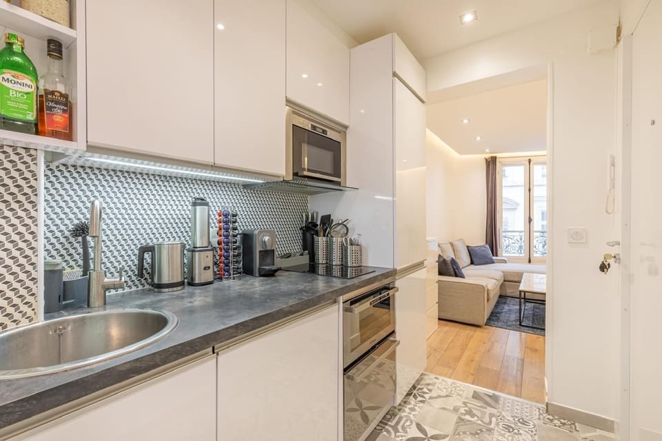 Comfort Apartment, City View | Private kitchen | Full-size fridge, microwave, oven, stovetop