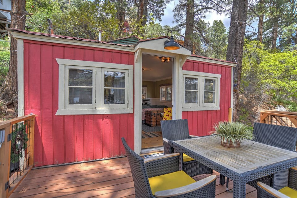 Step outside to take in the stunning lake and mountain views from the deck.