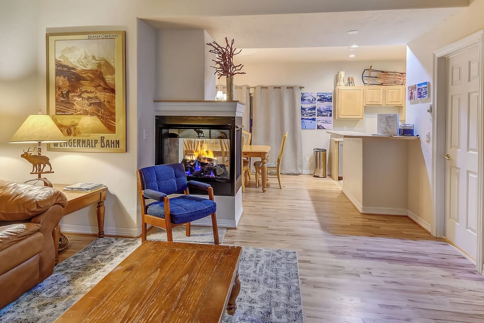 View from Living Room to Kitchen and Dining