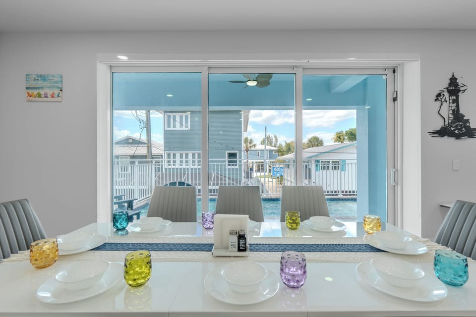 First Floor Dining Room with a View of the Pool