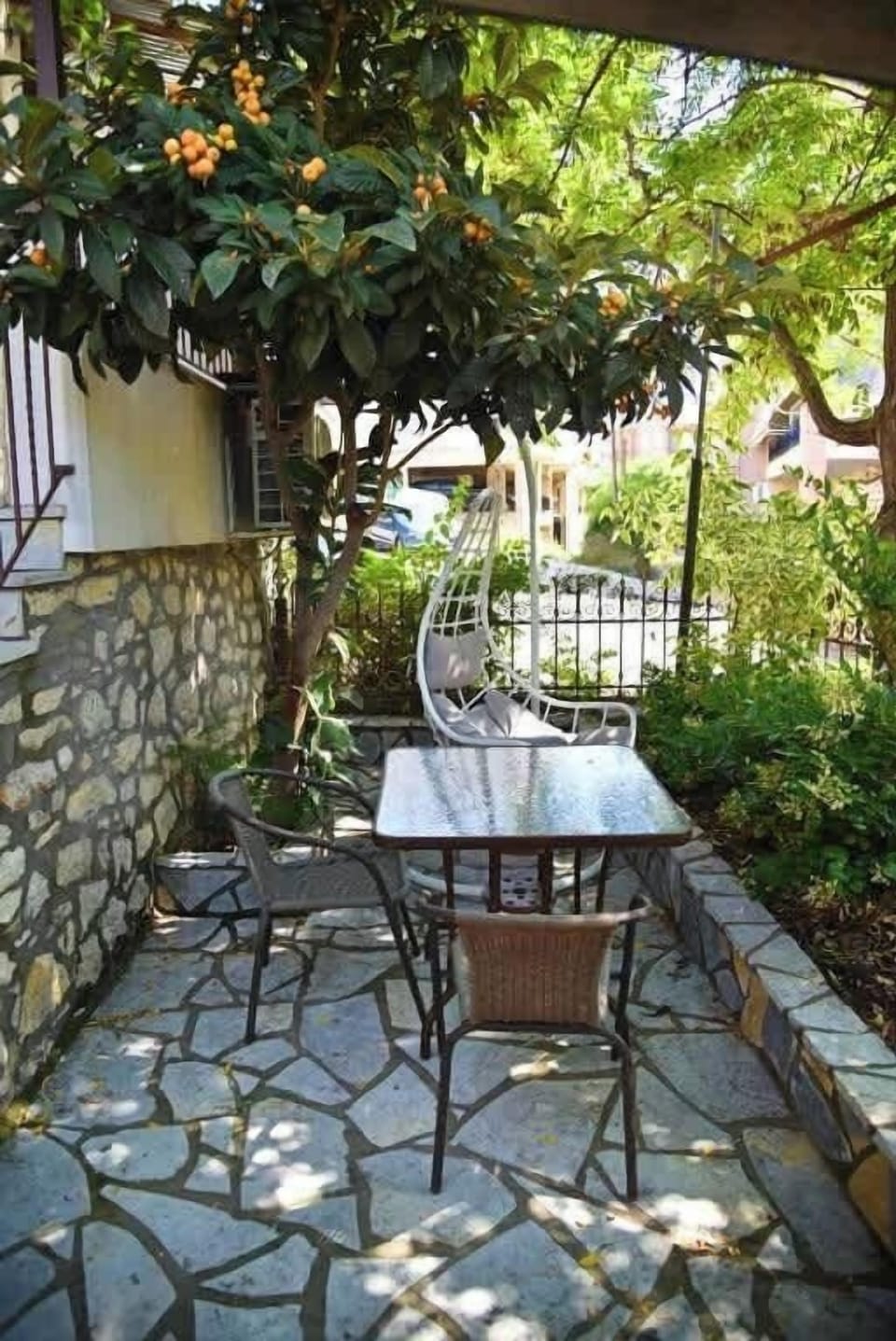 Quiet garden patio perfect for relaxing outdoors